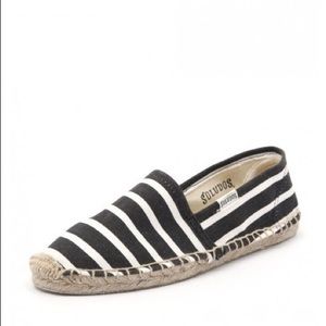 Black and White Striped Soludos
